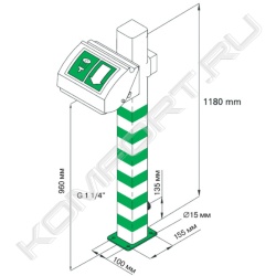 Душ аварийный стационарный для глаз, с подогревом, Broen Lab 17 824.009