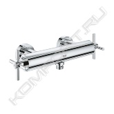 Общее описание <br/>  <br/> Немецкий концерн Grohe производитель с мировым именем, чья продукция зарекомендовала себя неизменно высоким качеством и постоянно совершенствующимися технологиями производства.  Смесители Atrio с рукояткой Ypsilon для душа, производимые компанией Grohe, обладают индивидуальным внешним видом, непревзойденными техническими характеристиками и надежностью, которая подтверждается многолетней гарантией.  <br/>  <br/> Основные характеристики  <br/>  <br/> - Материал – латунь <br/> - Цвет - хром  <br/> - Давление воды – 1-5 бар <br/> - Рабочее давление – 10 бар <br/> - Испытательное давление – 16 бар <br/> - Температура горячей воды на входе – max 80°С <br/> - Рекомендовано (экономия энергии) - 60°С <br/> - Керамические вентили 1/2" - 90° <br/> - Вынос – 87 мм <br/> - Расход при давлении воды 3 бар – 21 л/мин <br/> - Присоединительный размер – 1/2" <br/> - Вес – 3,15 кг <br/> - Количество монтажных отверстий – 2 <br/> - Монтаж – на стену <br/>  <br/> Возможности и назначение <br/>  <br/> Конструкция смесителей Atrio с рукояткой Ypsilon для душа, производимых компанией Grohe,  оборудована технологически совершенными трехконечными керамическими вентильными головками, которые обеспечивают максимальную плавность хода рычага, обеспечивая точность регулирования напора и температуры воды. Применение смесителей Atrio с рукояткой Ypsilon для душа, с открытыми водонагревателями не предусмотрено. Поверхность смесителей Atrio с рукояткой Ypsilon для душа, производимых компанией Grohe, тщательно покрыта слоем высококачественного хрома, с помощью технологии Grohe StarLight, благодаря чему не тускнеет и обладает уникальной износоустойчивостью. Данная модель смесителей Atrio с рукояткой Ypsilon для душа оборудована обратными клапанами, которые позволяют пропускать поток воды только в нужном направлении, что предотвращает возникновение обратного потока воды в корпусе смесителя в случае резкого падения давления.  <br/>  <br/> Комплект поставки <br/>  <br/> - Смеситель для ванны <br/> - Вертикальное присоединение <br/> - Гарнитур для душа <br/> - Техническое руководство <br/> - Инструкция по уходу <br/>  <br/> Дополнительная информация <br/>  <br/> Гарантийный срок эксплуатации смесителей, производимых компанией Grohe, составляет 5 лет. Компания Grohe стала одним из первых производителей сантехнического оборудования, сертифицировавших свою продукцию по новой классификационной системе WELL, способствующей переходу на рациональное водопотребление и обеспечивающая потребителей и профессионалов понятной системой сертификации. Система управления качеством, принятая в компании, была сертифицирована МОС 9001 в 1992 году.