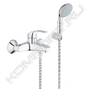 Смеситель для ванны Eurosmart New с душевым набором (настенный держатель, ручной душ), Grohe