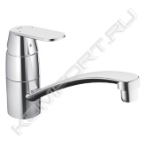 Общее описание	 <br/>  <br/> Компания Grohe производитель высококачественной сантехники вот уже почти восемь десятилетий, ценится за традиционное немецкое качество и уникальный внешний вид, отличается простотой монтажа и высокой долговечностью. Однорычажные смесители Eurosmart Cosmopolitan с низким изливом для кухни, производимые компанией Grohe,  надежные, обладают непревзойденным качеством, которое достигается благодаря использованию высококачественных материалов и контролю на всех этапах производства. <br/>  <br/> Основные характеристики <br/>  <br/> - Материал - латунь <br/> - Давление воды – 1-5 бар <br/> - Рабочее давление – 10 бар <br/> - Испытательное давление – 16 бар <br/> - Расход при давлении воды 3 бар – 12 л/мин <br/> - Температура горячей воды на входе – max 80°С <br/> - Рекомендовано (экономия энергии) - 60°С <br/> - Высота излива – 162 мм <br/> - Вес – 1,6 кг <br/> - Класс шума I по DIN 4109 <br/> - Количество монтажных отверстий – 1 <br/> - Запорный клапан – керамический картридж 35 мм <br/> - Форма излива – традиционная <br/> - Тип подводки – гибкая  <br/>  <br/> Возможности и назначение <br/>  <br/> Однорычажные смесители Eurosmart Cosmopolitan с низким изливом для кухни, производимые компанией Grohe, отличаются неповторимым качеством хода, благодаря картриджам, изготовленным по технологии Grohe SilkMove. Картриджи – это главный механизм смесителя,  картриджи фирмы Grohe комплектуются керамическими дисками, которые покрываются специальным покрытием Teflon,  что обеспечивает плавное скольжение относительно друг друга и как следствие точную регулировку напора и температуры воды. Применение однорычажных смесителей Eurosmart Cosmopolitan с низким изливом для кухни с открытыми водонагревателями не предусмотрено. Данная модель однорычажных смесителей для кухни Eurosmart Cosmopolitan с низким изливом оборудована аэратором, который смешивает поток воды с кислородом, делая его тем самым мягче. В данной модели однорычажных смесителей Eurosmart Cosmopolitan для кухни, низкий излив поворотный, то есть возможность выбрать направление потока воды. Поверхность однорычажных смесителей Eurosmart  Cosmopolitan c низким изливом для кухни, производимых компанией Grohe, тщательно покрыта слоем высококачественного хрома, с помощью технологии Grohe StarLight, благодаря чему не тускнеет и обладает уникальной износоустойчивостью.  <br/>  <br/> Комплект поставки <br/>  <br/> - Смеситель для мойки <br/> - Излив <br/> - Контргайка <br/> - Техническое руководство <br/> - Инструкция по уходу <br/>  <br/> Дополнительная информация <br/>  <br/> Гарантийный срок эксплуатации смесителей, производимых компанией Grohe, составляет 5 лет. Компания Grohe стала одним из первых производителей сантехнического оборудования, сертифицировавших свою продукцию по новой классификационной системе WELL, способствующей переходу на рациональное водопотребление и обеспечивающая потребителей и профессионалов понятной системой сертификации. Система управления качеством, принятая в компании, была сертифицирована МОС 9001 в 1992 году.