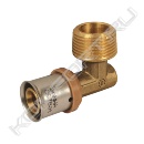 Угольник-пресс 3fit®-Press 90° с наружной резьбой латунный, серия 25092G, Sanha