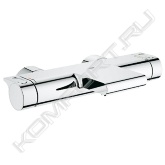 Термостат для ванны, DN 15:<br>- настенный монтаж<br>- безопасный корпус GROHE CoolTouch® <br>- хромированная поверхность GROHE StarLight® <br>- встроенный термоэлемент GROHE TurboStat® <br>- технология совершенного потока при уменьшенном расходе воды GROHE EcoJoy® Т<br>- встроенный стопор смешанной воды<br>- керамический вентиль 1/2", 180° Carbodur <br>- многофункциональный GROHE AquaDimmer Plus <br>- регулировка расхода<br>- переключатель: ванна/душ<br>- встроеная кнопка с функцией экономии воды для душа<br>- стопор безопасности при 38°C<br>- отвод для душа снизу 1/2"<br>- аэратор<br>- встроенные обратные клапаны<br>- грязеулавливающие фильтры<br>- скрытые S-образные эксцентрики<br>- с защитой от обратного потока