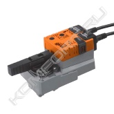 Поворотные электроприводы для 2- и 3-ходовых шаровых кранов.<br><br><span style="font-weight:bold;">Управление:</span><br>По 2-проводной или 1-проводной схеме.<br><br>Простая установка при помощи одного винта. Положение установки по отношению к крану может выбираться с шагом 90°.<br><br><span style="font-weight:bold;">Ручное управление</span> - возможно ручное управление при помощи кнопки с самовозвратом (при нажатой кнопке редуктор выводится из зацепления).<br><br>Настройка угла поворота осуществляется с помощью механических упоров.<br><br><span style="font-weight:bold;">Высокая функциональная надежность</span> - электропривод защищен от перегрузки, не требует конечных выключателей, останавливается автоматически при достижении конечных положений.