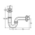 Сифон для раковины, с универсальным выпуском, пробкой, отводом, розеткой, трубчатый, хромированный, Viega 5612