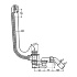Слив-перелив для стандартных ванн, с цепочкой, пробкой, сифоном и отводом 45°, Viega 6387.35