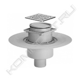 Трап для ванной комнаты Advantix с «сухим» затвором<br><br><span style="font-weight:bold;">Комплектация:</span> поворотная и регулируемая по высоте насадка 100x100 мм, штампованная решетка из нержавеющей стали 1.4301, заглушка, фланец для нанесения/закрепления гидроизоляции, съемное устройство для защиты от неприятного запаха из системы канализации<br><br><span style="font-weight:bold;">Технические характеристики:</span><br>высота столба жидкости в гидрозатворе 30 мм<br>класс нагрузки K=300 кг<br><br><span style="font-weight:bold;">Примечание:</span><br>Данная пропускная способность достигается только при использовании поставляемой в комплекте решетки