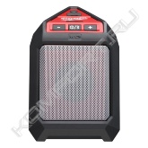 Динамик беспроводной, с продвинутой технологией Bluetooth®.<br><br><span style="font-weight:bold;">Характеристики:</span><br>• Беспроводное подключение с портативными электронными устройствами на расстоянии до 10 м.<br>• Громкий, чистый звук на всех уровнях громкости.<br>• Премиальный динамик с фазинвертером.<br>• Ударо, водо- и пыле устойчивый корпус, для жестких условии стройплощадки.<br>• Прочный обрезиненный корпус с металлической решеткой динамика.<br>• Зарядное устройство USB 2.1 А для подзарядки телефонов, планшетов и других устройств.<br>• До 25 часов работы на одной зарядке с аккумулятором М12™ 4.0 Ач.