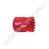 <span style="font-weight:bold;">Kopoнка для aлмaзного сверления Diamond Plus™:</span><br>• Алмазные коронки и сегменты были специально разработаны для профессионалов для сверления в твердых материалах, таких как: фарфор / керамогранит / керамическая плитка, чугун или стекловолокно. Использование этих коронок гарантирует отличную производительность и превосходный срок службы, даже при работе с твердыми материалами.<br>• Минимум воды: эти сверлильные коронки требуют минимальное количество воды в отличие от обычных алмазных сверел. Просто окуните сверло или коронку в воду в начале каждого отверстия и далее каждые 5 секунд во время работы.<br>• Чистые отверстия: Просверленные отверстия получаются чистыми, точными и без царапин по периметру.<br>• Срок службы: Чтобы обеспечить длительный срок службы, используется высококачественное алмазное напыление и паянная связующая основа, обеспечивающая максимальную надежность.<br>• Надежность: Корпус из труднообрабатываемого сплава устойчив к изгибам и повреждениям.<br>• Простота извлечения остаточного диска. Смещенные прорези для извлечения остаточного диска служат отменным рычагом для удаления застрявших остаточных дисков.<br>• Универсальность: можно использовать с углошлифовальными машинами, установив соответствующий переходник или с дрелью.<br><br><span style="font-weight:bold;">Инструкция по использованию с углошлифовальной машиной:</span><br>1. Прикрутите переходник для шлифовальной машины М14 к кольцевой пиле и плотно затяните его с помощью гаечного ключа. Установите шпиндельный зажим на углошлифовальную машину, наденьте переходник непосредственно на шпиндель, а затем плотно затяните его с помощью гаечного ключа.<br>2. Если плитка не закреплена на стене или на полу, убедитесь, что она надежно зафиксирована с помощью зажима.<br>3. Полейте режущие края кольцевой пилы водой.<br>4. Включите углошлифовальную машину на полную скорость. Медленно приблизьте кольцевую пилу к плитке под углом 20-30°. Не давите слишком сильно, чтобы пила не скользила по плитке. Как только кольцевая пила врежется в плитку и образует канавку, постепенно поднимите ее в горизонтальное положение по отношению к плитке.<br>5. Поливайте кольцевую пилу водой каждые 5 секунд.<br>6. Чтобы инструмент служил как можно дольше, не давите на него слишком сильно во время резки и выполняйте маятниковые движения.