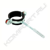 <span style="font-weight:bold;">Хомут предназначен для крепления металлических и полимерных трубопроводов холодного и горячего водоснабжения, отопления и канализации.</span> <br>Корпус хомута выполнен из оцинкованной стали с гальваническим покрытием (до 9 микрон) для защиты от коррозии. Хомут имеет звуко- и виброизолирующую прокладку (EPDM). Комплектуется шпилькой и дюбелем. <br>Для удобства монтажа каждый винт снабжён стопорной шайбой.