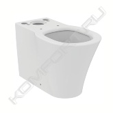 Напольный унитаз Connect Air AquaBlade для монтажа с бачком, горизонтальный выпуск (может дополняться пластиковыми выпускными патрубками на 90°), глубокий смыв, сидение и крышка заказывается дополнительно, с крепежом.