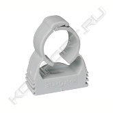 <span style="font-weight:bold;">Особенности и преимущества:<br></span>• одноэлементный хомут<br>• хомут закрывается при нажатии на трубу<br>• для монтажа снаружи зданий, в агрессивных средах, на химических фабриках, в цехах цинкования и т.д.<br>• запатентованные боковые ребра позволяют монтировать 2 или несколько хомутов друг с другом до DN 25<br>• материал: высококачественный полиамид (PA6), серый (согласно RAL 7035)<br>• устойчив к UV, старению, маслам и бензинам<br>• не подвержен коррозии, утилизируется, не содержит галогенов<br>• термостойкость: -40 °C до +90 °C (постоянно); кратковременно до +130 °C