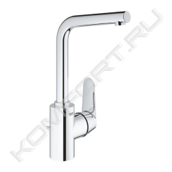 Смеситель Eurodisc Cosmopolitan для раковины, со сливным гарнитуром, высокий излив L-Size, Grohe