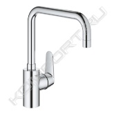 Высокий излив <br>монтаж на одно отверстие <br>GROHE StarLight хромированная поверхность <br>GROHE SilkMove керамический картридж 35 мм <br>GROHE Zero Раздельные пути подачи воды - не содержит никеля и свинца <br>регулировка расхода воды <br>поворотный трубкообразный излив <br>выбор радиуса поворота: 0° / 150° / 360° <br>аэратор <br>гибкая подводка <br>система быстрого монтажа.
