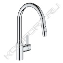 Смеситель Eurosmart Cosmopolitan для мойки, с выдвижным аэратором, высокий излив, Grohe