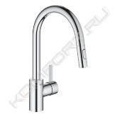 высокий излив <br>монтаж на одно отверстие<br>GROHE StarLight хромированная поверхность <br>GROHE SilkMove керамический картридж 35 мм <br>GROHE EasyDock Легкое вытягивание и возврат на место выдвижного излива <br>GROHE Zero Раздельные пути подачи воды - не содержит никеля и свинца <br>выдвижная лейка <br>Dual переключатель: ламинарный режим струи/душевой режим струи <br>SpeedClean регулировка расхода воды <br>поворотный трубкообразный излив <br>радиус поворота 360° <br>с защитой от обратного потока <br>гибкая подводка <br>система быстрого монтажа.<br><br>