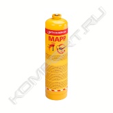 Специальная смесь MAPP GAS (Мапп Газ) для продуктивной пайки. В состав смеси не входит бутадиен, смесь обеспечивает температуру пламени до 2700°C и на 35% эффективнее пропана. МАПП цельный алюминиевый баллончик - специально разработанный безопасный газовый баллончик, проверенный в соответствии с требованиями TUV. Соединение резьбовое 7/16" EU<br><br>• Не содержит БУТАДИЕНА: безопасен для здоровья<br>• Баллончик весит меньше обычных стальных баллончиков (вес пустого баллончика всего 380 гр.): удобство эксплуатации<br>• Работает в любом положении (360°)<br>• Газовый баллончик проверен по TUV: повышенная безопасность для пользователя<br>• МАПП газ производится на современных установках, система дозирования которых имеет процессорное управление: гарантия постоянной максимальной интенсивности горения<br>• Специальная газовая смесь с исключительными характеристиками пламени: высокая температура пламени, наивысшая интенсивность горения и короткое время пайки<br>• Продолжительность горения примерно на 1/3 дольше, чем у пропана: более длительный срок службы.<br><br>MAPP газ - идеальная смесь для выполнения работ по пайке. Смесь сгорает на воздухе, температура пламени при этом до 2700 °С. Благодаря высокой температуре пламени, высокой интенсивности горения с помощью газовой смеси MAPP от Ротенбергер осуществляется пайка труб из меди и алюминия с использованием как твердого, так и мягкого припоя. МАПП газ дает возможность паять трубы отожженного и неотожженного качества с толщиной стенок до 1,5 мм.<br><br>Преимущества газовой смеси MAPP (МАПП):<br>• Высокая температура горения на воздухе (2700°C, что значительно выше, чем у пропано-бутановой смеси)<br>• Стабильность и безопасность в отличие от ацетиленовой смеси<br>• MAPP газ имеет большую эффективность при пайке по сравнению с пропаном<br>• Горелки, в которых используется МАПП газ, легко запускаются даже при низких внешних температурах<br>• МАПП газ безопасен для окружающей среды и здоровья человека, поскольку не содержит бутадиена.<br><br>MAPP® газ производится на современном оборудовании с системой дозирования с процессорным управлением, что гарантирует постоянную максимальную интенсивности горения. При использовании MAPP® газа от Ротенбергер не засоряются сопла горелок, максимальная температура горения достигается не более чем через 10 секунд. Газовые баллончики MAPP® от Ротенбергер изготавливают по уникальной технологии, что гарантирует отсутствие утечек топлива и обеспечивает безопасность при эксплуатации.