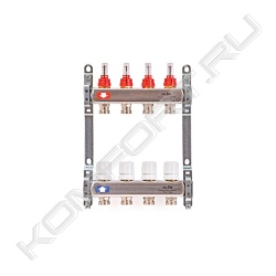 Коллекторная группа с расходомерами и термостатическими вентилями, без концевиков, Uni-Fitt