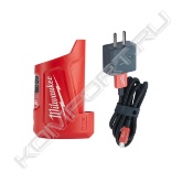 Особенности:<br>- Самое компактное MILWAUKEE® зарядное устройство для всех M12™ аккумуляторов.<br>- Заряжает электронные девайсы через 2.1А USB порт.<br>- Питает всю MILWAUKEE® одежду с подогревом.<br>- REDLITHIUM™-ION 1.5 Aч / 2.0 Aч / 3.0 Aч аккумуляторы заряжаются 2 ч. / 2.5 ч / 4 ч.<br>- Блок питания с USB портом и 90 см USB кабель в комплекте.