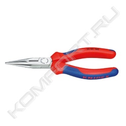 Длинногубцы с режущими кромками, фосфатированные, 2-комп ручки, Knipex