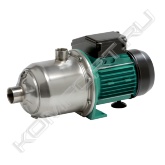 <span style="font-weight:bold;">Преимущества</span><br>- Низкий уровень шума<br>- Идеально подходит в качестве основного насоса для систем использования дождевой воды<br>- Трехфазный электродвигатель класса IE3-IEC (≥ 0,75 кВт)<br><span style="font-weight:bold;">Тип</span><br>- Нормальновсасывающие многосекционные центробежные насосы<br><span style="font-weight:bold;">Применение</span><br>- Системы водоснабжения<br>- Полив<br>- Ирригация и орошение<br>- Использование дождевой воды<br><span style="font-weight:bold;">Оснащение/функция</span><br>- Непосредственно прифланцованный электродвигатель<br><br>- Термическое реле электродвигателя в исполнении для 1~230 В<br><span style="font-weight:bold;">Комплект поставки</span><br>- Насос<br>- Инструкция по монтажу и эксплуатации<br><span style="font-weight:bold;">Расшифровка наименования</span><br><i>Пример:</i> MP-305-EM<br><span style="font-weight:bold;">MP</span> - MultiPress (многоступенчатый нормальновсасывающий горизонтальный центробежный насос)<br><span style="font-weight:bold;">3</span> - Номинальный расход Q в м³/ч<br><span style="font-weight:bold;">05 - </span>Количество рабочих колес<br><span style="font-weight:bold;">EM</span> - Однофазное исполнение, 1~230 В 50 Гц<br><span style="font-weight:bold;">DM</span> - Трехфазное подключение, 3~230/400 В, 50 Гц<br><span style="font-weight:bold;">Технические характеристики</span><br>- Подключение к сети 1~230 В, 50 Гц/3~400 В, 50 Гц<br>- Макс. входное давление 6 бар<br>- Макс. температура перекачиваемых жидкостей от +5 °C до +35 °C<br>- Макс. температура окружающей среды +40 °C<br>- Макс. рабочее давление 10 бар<br>- Класс защиты 1~: IP X4; 3~: IP 54<br>- Подключения с напорной стороны Rp 1<br>- Подключения на стороне всасывания Rp 1 при MP3..; Rp 1¼ при MP6..<br><span style="font-weight:bold;">Материалы</span><br>- Корпус насоса из нержавеющей стали 1.4301<br>- Рабочее колесо из Noryl<br>- Вал из нержавеющей стали 1.4057/14404 (1,1 кВт)<br>- Скользящее торцовое уплотнение из керамики/графита<br>- Секции Noryl<br>- Уплотнения из NBR