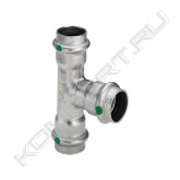 Тройник Sanpress Inox с SC‑Contur<br>- нержавеющая сталь<br>- пресс-соединение<br><span style="font-weight:bold;">комплектация</span><br>уплотнительные элементы EPDM