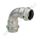Отвод 90° Sanpress Inox с SC‑Contur<br>- нержавеющая сталь<br>- пресс-соединение<br><span style="font-weight:bold;">комплектация</span><br>уплотнительные элементы EPDM