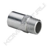Соединительный элемент Sanpress Inox<br>- нержавеющая сталь<br>- однораструбный соединительный элемент, R-резьба<br><br>Комплектация<br>- внешний многогранник для фиксации гаечным ключом