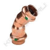 <span style="font-weight:bold;">Отвод 45° Profipress с SC‑Contur</span><br>- медь<br>- пресс-соединение<br><br><span style="font-weight:bold;">комплектация</span><br>уплотнительные элементы EPDM