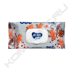 Влажные салфетки универсальные Aura Family 200 штук в упаковке