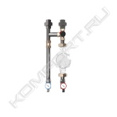 NGSS-20C (нерж., ¾″, 90 мм, смеситель под сервопривод ESBE VRG 131 KVs 6.3, БРС, подключение датчика температуры)<br>Насосная группа из нержавеющей стали NGSS-20C (¾″) предназначена для распределения теплоносителя на низкотемпературные контуры-потребители с регулировкой температуры (теплые полы, радиаторы с погодо-зависимым управлением и прочее).