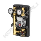 Насосная группа MeiFlow S МC DN 25-32<br>(смесительный контур нагрева для коллектора до 85 кВт или подходящий для настенной установки)<br><br>Полный комплект с или без рециркуляционного насоса (монтажная длина 180 мм) с соединительным кабелем; два шаровых крана (с обратным клапаном в обратной линии); два контактных термометра встроенные в ручку шарового крана (диапазон 0 – 120 °C); 3-ходовой смеситель с настраиваемым байпасом; EPP изоляция; нижние соединения 1 ½" M плоское уплотнение, верхние соединения с внутренней резьбой согласно размерам насоса; настенный кронштейн.<br>В случаях установки насосных групп на стену без применения распределительных коллекторов необходимо приобретать отдельно шурупы 10х140мм и дюбели длиной 60мм стороннего производителя.