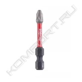 <b>Биты Shockwave IMPACT DUTY™ для шуруповерта:<br></b>• Система принадлежностей Shockwave Impact Duty™ идеально подходит не только для работ импульсным гайковертом, но это и идеальное решение для любых видов работ по сверлению и закручиванию.<br>• Геометрия Shock Zone - разработано для Flex.<br>• Shock Zone уменьшает давление на наконечник насадки и снижает риск поломки. Сочетание дизайна Shock Zone и специальной термообработки поглощают удары и делают насадку более эластичной.<br>• Компрессионный кованный наконечник обеспечивает отличную посадку в головку винта.<br>• Конструкционная сталь - специальная формула Milwaukee® делает насадки Shockwave более устойчивыми к воздействию ударов.<br>