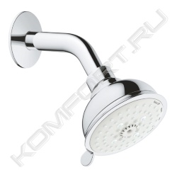 Верхний душ Tempesta Rustic 100 и душевой кронштейн, Grohe