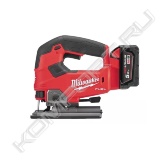 Особенности:<br>- Milwaukee® разработан и построен бесщеточный двигатель POWERSTATE™ для быстрой резки, долгого срока службы и времени работы до 32 м реза в 19 мм ОСП (на одном заряде 5.0 Ач аккумулятора).<br>- REDLINK PLUS™ интеллектуальная система обеспечивает передовую цифровую защиту от перегрузки для инструмента и аккумулятора и уникально повышает производительность инструмента под нагрузкой.<br>- REDLITHIUM-ION™ аккумуляторы обладают превосходной конструкцией корпуса, электроникой и безупречной производительностью, что позволяет увеличить время работы и срок службы.<br>- Milwaukee® FIXTEC держатель полотна для быстрой и легкой замены аксессуаров.<br>- Бесключевой наклон подошвы с возможностью регулировки между 0 - 45°.<br>- Пять ступеней регулировки маятникового механизма для увеличения производительности.<br>- Механизм сдува опилок держит в чистоте линию реза.<br>- Встроенная светодиодная подсветка рабочей поверхности.<br>- Пластиковая накладка подошвы не рисует и не оставляет царапин на мягких материалах.<br>- Гибкая аккумуляторная система: работает со всеми Milwaukee® M18™ аккумуляторами.