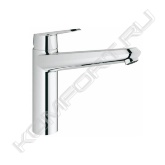 - средний излив <br>- монтаж на одно отверстие <br>- GROHE StarLight поверхность <br>- GROHE SilkMove керамический картридж 35 мм <br>- аэратор <br>- регулировка расхода воды <br>- поворотный литой <br>- излив область поворота 140° <br>- гибкая подводка <br>- система быстрого монтажа