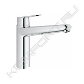 - средний излив <br>- монтаж на одно отверстие <br>- GROHE StarLight поверхность <br>- GROHE SilkMove керамический картридж 35 мм <br>- аэратор <br>- регулировка расхода воды <br>- поворотный литой <br>- излив область поворота 140° <br>- гибкая подводка <br>- система быстрого монтажа<br>