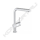 - L-образный излив <br>- монтаж на одно отверстие <br>- GROHE StarLight хромированная поверхность <br>- GROHE SilkMove керамический картридж Ø 46 мм <br>- аэратор <br>- профессиональная выдвижная лейка с переключателем аэратор/душевая струя <br>- переключатель: ламинарный режим струи/душевой режим струи SpeedClean <br>- автоматическое возвратное переключение на ламинарный режим струи <br>- металлическая лейка <br>- регулировка расхода воды <br>- поворотный трубкообразный излив <br>- радиус поворота 360° <br>- встроенный обратный клапан <br>- с защитой от обратного потока <br>- гибкая подводка <br>- система быстрого монтажа <br>- минимальное давление 1,0 бар