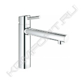 - средний излив <br>- монтаж на одно отверстие <br>- GROHE StarLight поверхность <br>- GROHE SilkMove керамический картридж 35 мм <br>- аэратор <br>- регулировка расхода воды <br>- поворотный литой излив <br>- область поворота 140° <br>- гибкая подводка <br>- система быстрого монтажа <br>- минимальное давление 1,0 бар