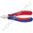 Кусачки боковые для электроники с острой головкой, 2-комп ручки, Knipex