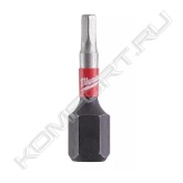 Особенности:<br>- Система принадлежностей Shockwave Impact Duty™ идеально подходит не только для работ импульсным гайковертом, это идеальное решение для любых видов работ по сверлению и закручиванию.<br>- Геометрия Shock Zone - разработано для гибкости<br>- Shock Zone уменьшает давление на наконечник насадки и снижает риск поломки. Сочетание дизайна Shock Zone и специальной термообработки поглощают удары и делают насадку более эластичной.<br>- Компрессионный кованный наконечник обеспечивает отличную посадку в головку винта.<br>- Конструкционная сталь - специальная формула Milwaukee® делает насадки Shockwave более устойчивыми к воздействию ударов.