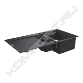 Особенности:<br>- модель: K500 60-C 100/50 1.5 оборачиваемая<br>- тип монтажа: стандартная встраиваемая<br>- материал: кварцевый композит<br>- GROHE Whisper<br>- мин. размер шкафа: 600 мм<br>- размеры: 1000 x 500 мм<br>- 1 чаша: 345 x 440 x 200 мм<br>- получаша: 155 x 295 x 146 мм<br>- внешний радиус: R6; внутренний радиус: большая чаша R12, получаша R10<br>- GROHE FastFixation система быстрого монтажа<br>- требуемый размер отверстия в столешнице для установки мойки: 980 x 480 мм<br>- монтаж мойки слева или справа<br>- клапан-автомат<br>- аксессуары: сливной клапан с поворотной ручкой, сливной гарнитур, корзинчатый вентиль, монтажный набор<br>- опция: автоматичекий сливной клапан с нажимным механизмом (40986SD0) приобретается отдельно<br>- количество крепежных элементов в комплекте (накладной монтаж) - 10