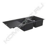 Особенности:<br>- модель: K500 80-C 116/50 2.0 оборачиваемая<br>- тип монтажа: стандартная встраиваемая<br>- материал: кварцевый композит<br>- GROHE Whisper<br>- мин. размер шкафа: 800 мм<br>- размеры: 1160 x 500 мм<br>- 1 чаша: 330 x 440 x 200 мм<br>- 2 чаша: 330 x 440 x 200 мм<br>- внешний радиус: R6; внутренний радиус чаши: R12<br>- GROHE FastFixation система быстрого монтажа<br>- требуемый размер отверстия в столешнице для установки мойки: 1140 x 480 мм<br>- монтаж мойки слева или справа<br>- клапан-автомат<br>- аксессуары: сливной клапан с поворотной ручкой, сливной гарнитур, корзинчатый вентиль, монтажный набор<br>- опция: автоматичекий сливной клапан с нажимным механизмом (40986SD0) приобретается отдельно<br>- количество крепежных элементов в комплекте (накладной монтаж) - 10