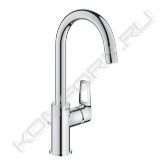ОПИСАНИЕ ПРОДУКТА<br>•монтаж на одно отверстие<br>•металлический рычаг<br>•GROHE Longlife керамический картридж 28 мм<br>•с ограничителем температуры<br>•GROHE StarLight хромированная поверхность<br>•GROHE EcoJoy - 5,7 л/мин<br>•система быстрого монтажа<br>•поворотный трубкообразный излив<br>•гибкая подводка<br>•профессиональная серия