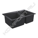 Особенности:<br>- модель: K700 90-C 83.8/55.9 2.0<br>- тип монтажа: стандартная встраиваемая и под столешницу<br>- материал: кварцевый композит<br>- GROHE Whisper<br>- мин. размер шкафа: 900 мм<br>- размеры: 838 x 559 мм<br>- 1 чаша: 406 x 438 x 241 мм<br>- 2 чаша: 316 x 438 x 241 мм<br>- внешний радиус: R6; внутренний радиус чаши: R15<br>- GROHE FastFixation система быстрого монтажа<br>- мойка монтируется слева<br>- отверстие (монтаж сверху): 818 x 539 мм <br>- отверстие (монтаж под столешницу): 757 x 437 мм<br>- клапан автомат<br>- аксессуары: сливной клапан с поворотной ручкой, сливной гарнитур, корзинчатый вентиль, монтажный набор<br>- опция: автоматичекий сливной клапан с нажимным механизмом (40986SD0) приобретается отдельно<br>- количество крепежных элементов в комплекте (накладной монтаж) - 9<br>- количество крепежных элементов в комплекте (монтаж под столешницу) - 9