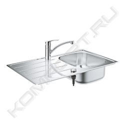 Мойка K200 45-S 86/50 1.0 со смесителем Eurosmart, Grohe