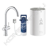 Общее описание <br/>  <br/> Концерн Grohe производит сантехническое оборудование вот уже почти восемьдесят лет, за это время компания приобрела репутацию производителя, чье имя ассоциируется с неизменно высоким качеством и технологиями наивысшего уровня. Однорычажные смесители Minta c высоким изливом для кухни, производимые компанией Grohe, являются оборудованием, которое обладает современным внешним видом, инновационными технологиями и приемлемой ценой. <br/>  <br/> Основные характеристики <br/>  <br/> - Материал - латунь <br/> - Давление воды – 1-5 бар <br/> - Рабочее давление – 10 бар <br/> - Испытательное давление – 16 бар <br/> - Расход при давлении воды 3 бар – 11 л/мин <br/> - Температура горячей воды на входе – max 80°С <br/> - Рекомендовано (экономия энергии) - 60°С <br/> - Запорный клапан – керамический картридж 46 мм <br/> - Высота излива – 356 мм <br/> - Вес –2,3 кг <br/> - Класс шума I по DIN 4109 <br/> - Количество монтажных отверстий – 1 <br/> - Форма излива – традиционная <br/> - Тип подводки – гибкая  <br/>  <br/> Возможности и назначение <br/>  <br/> Однорычажные смесители Minta с высоким изливом для кухни, производимые компанией Grohe, отличаются неповторимым качеством хода, благодаря картриджам, изготовленным по технологии Grohe SilkMove. Картриджи – это главный механизм смесителя,  картриджи фирмы Grohe комплектуются керамическими дисками, которые покрываются специальным покрытием Teflon,  что обеспечивает плавное скольжение относительно друг друга и как следствие точную регулировку напора и температуры воды.  Применение однорычажных смесителей Minta с высоким изливом для кухни с открытыми водонагревателями не предусмотрено. Данная модель однорычажных смесителей для кухни Minta с высоким изливом оборудована аэратором, который смешивает поток воды с кислородом, делая его тем самым мягче. Однорычажные смесители для кухни Minta с высоким изливом, производимые компанией Grohe,  оборудованы поворотным изливом, то есть, возможно, выбрать направление потока воды. Поверхность однорычажных смесителей Minta c высоким изливом для кухни, производимых компанией Grohe, тщательно покрыта слоем высококачественного хрома, с помощью технологии Grohe StarLight, благодаря чему не тускнеет и обладает уникальной износоустойчивостью.  <br/>  <br/> Комплект поставки <br/>  <br/> - Смеситель для мойки <br/> - Излив <br/> - Контргайка <br/> - Техническое руководство <br/> - Инструкция по уходу <br/>  <br/> Дополнительная информация <br/>  <br/> Гарантийный срок эксплуатации смесителей, производимых компанией Grohe, составляет 5 лет. Компания Grohe стала одним из первых производителей сантехнического оборудования, сертифицировавших свою продукцию по новой классификационной системе WELL, способствующей переходу на рациональное водопотребление и обеспечивающая потребителей и профессионалов понятной системой сертификации. Система управления качеством, принятая в компании, была сертифицирована МОС 9001 в 1992 году.