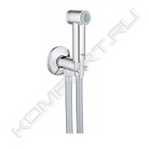 Включает в себя:<br>Гигиенический душ GROHE Sena Trigger Spray 35, хром (26328000)<br>-с нажимной кнопкой управления<br>-материал: металл<br>-GROHE StarLight хромированная поверхность<br>-с системой SpeedClean против известковых отложений<br>-универсальное крепление, подходящее к любому стандартному шлангу<br>-установка при давлении от 0,5 бар<br>Страна производства: Италия<br><br>Душевой шланг GROHE Silverflex Longlife 1250 мм, хром (26335000)<br>-длина: 1250 мм<br>-гладкая поверхность, легко чистится<br>-усиленное исполнение (Longlife)<br>-предел прочности 500 N<br>-максимальное давление опрессовки до 12 бар<br>-термостойкость до 75°C<br>-AntiFold защита от залома<br>-универсальное соединение G 1/2" x 1/2"<br>-поворотный конус для функции Twistfree<br>-GROHE StarLight хромированная поверхность<br>-блистерная упаковка<br>Страна производства: Германия<br>Нажимной запорный вентиль встроен в держатель для душа<br> 