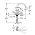 Смеситель BauLoop для мойки, однорычажный, с высоким С-образным изливом, Grohe