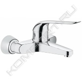 -Настенный монтаж<br>-GROHE StarLight® хромированная поверхность<br>-GROHE SilkMove® керамический картридж Ø 46 мм<br>-GROHE EcoJoy® - технология совершенного потока при уменьшенном расходе воды<br>-Регулировка расхода воды<br>-Возможность установки мин. расхода 2,5 л/мин.<br>-Литой излив<br>-Ламинарный регулятор струи 9 л/мин.<br>-Вынос 204 мм<br>-Металлический рычаг<br>-Длина рычага 170 мм<br>-Ограничитель температуры<br>-Скрытые S-образные эксцентрики