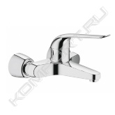 -Настенный монтаж<br>-GROHE StarLight® хромированная поверхность<br>-GROHE SilkMove® керамический картридж Ø 46 мм<br>-Регулировка расхода воды<br>-Возможность установки мин. расхода 2,5 л/мин.<br>-Литой излив<br>-Ламинарный регулятор струи 9 л/мин.<br>-Вынос 220 мм<br>-Металлический рычаг<br>-Длина рычага 170 мм<br>-Ограничитель температуры<br>-С запорными S-эксцентриками